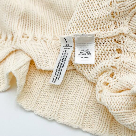 Relativity Cream Short Sleeve Sweater Petite S Y2K Vintage Fall Layering Top - Picture 7 of 10